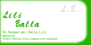 lili balla business card